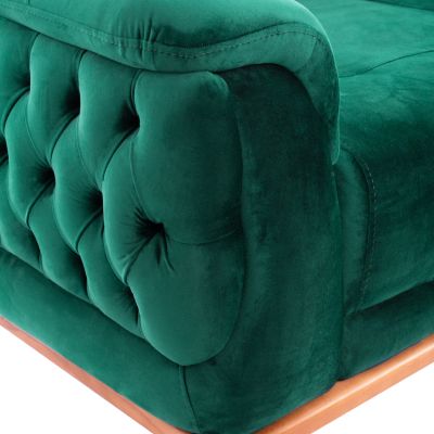 HM3250.13, 2-seater sofa-bed, cypress green velvet, 180x95x80