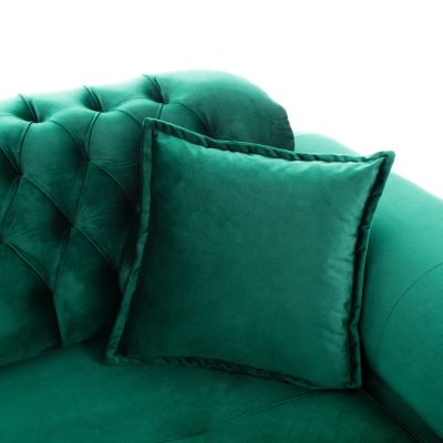 HM3250.13, 2-seater sofa-bed, cypress green velvet, 180x95x80