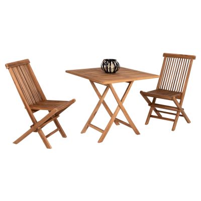 OUTDOOR DINING SET 3PCS FOLDABLE KENDALL ΗΜ11951 SOLID TEAK WOOD IN NATURAL COLOR