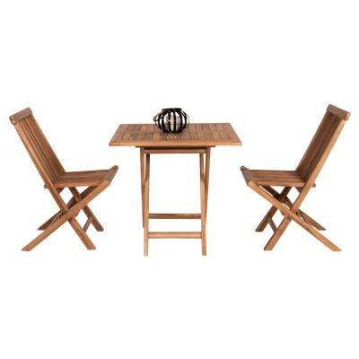 OUTDOOR DINING SET 3PCS FOLDABLE KENDALL ΗΜ11951 SOLID TEAK WOOD IN NATURAL COLOR