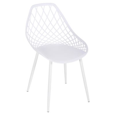 СТОЛ ПОЛИПРОПИЛЕН LIO HM9524.11 В БЯЛ ЦВЯТ С БЕЛИ МЕТАЛНИ КРАКА 52x53x82Hcm.