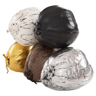 TABLE DECORATION HM4326.03 COCONUT IN GOLD COLOR 20x20x20Hcm.