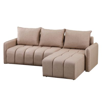 CORNER SOFA-BED PROTON HM3272.04 BEIGE FABRIC 225x94x70Hcm.