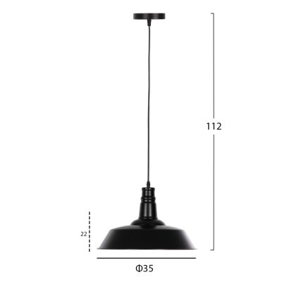 ПАНЕЛЕН ЛАМПА HM4136 ЧЕРЕН МЕТАЛЕН ЦАП Φ35x112Hcm.