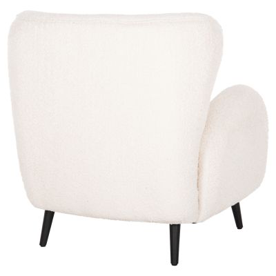 ARMCHAIR KRYLY HM9593.06 ECRU BOUCLE FABRIC-BLACK WOODEN LEGS 83x87x89Hcm.