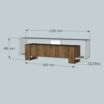 MELAMINE TV FURNITURE ΗΜ101.01 WHITE WALNUT 120x33,2x48,6Y cm.