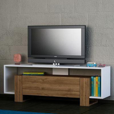 MELAMINE TV FURNITURE ΗΜ101.01 WHITE WALNUT 120x33,2x48,6Y cm.