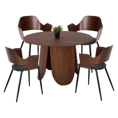 DINING SET 5PCS HM11964 TABLE DENTY & 4 CHAIRS VELP