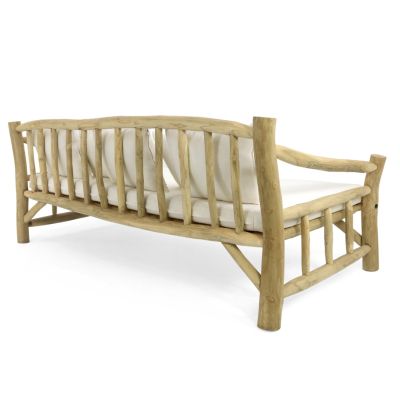 SOFA TORC HM9339 SOLID TEAK NATURAL-WHITE 210x100x80H