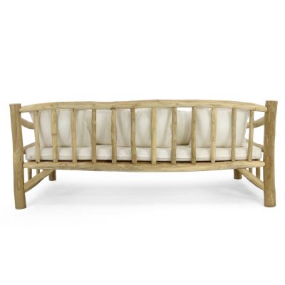 SOFA TORC HM9339 SOLID TEAK NATURAL-WHITE 210x100x80H