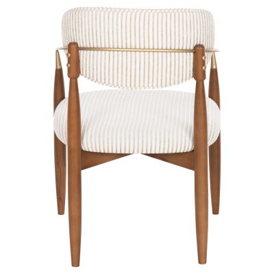 DINING ARMCHAIR SIRUS HM18016.04 BEECH WOOD-METAL-FABRIC IN OFF-WHITE 60x60x87Hcm.