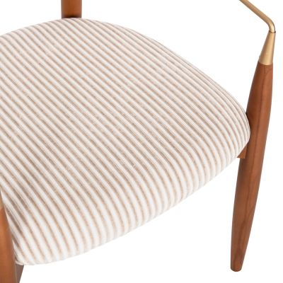 DINING ARMCHAIR SIRUS HM18016.04 BEECH WOOD-METAL-FABRIC IN OFF-WHITE 60x60x87Hcm.