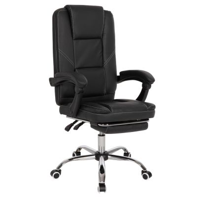 OFFICE CHAIR SEENA HM1190.01 BLACK PU-FOLDING FOOTREST 62x65x115Hcm.