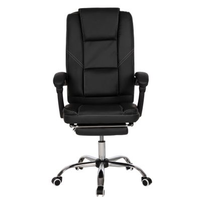 OFFICE CHAIR SEENA HM1190.01 BLACK PU-FOLDING FOOTREST 62x65x115Hcm.