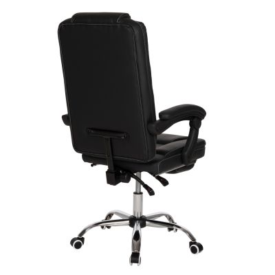 OFFICE CHAIR SEENA HM1190.01 BLACK PU-FOLDING FOOTREST 62x65x115Hcm.