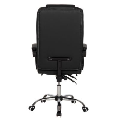 OFFICE CHAIR SEENA HM1190.01 BLACK PU-FOLDING FOOTREST 62x65x115Hcm.