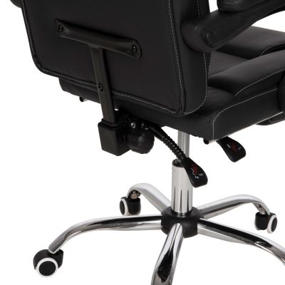 OFFICE CHAIR SEENA HM1190.01 BLACK PU-FOLDING FOOTREST 62x65x115Hcm.