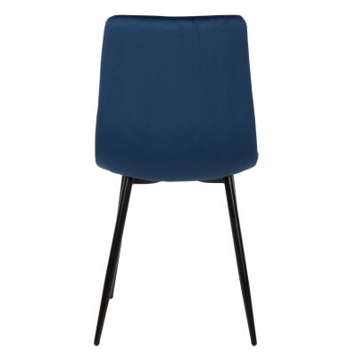 DINING CHAIR LATRELL HM8587.08 BLUE VELVET & BLACK METAL LEGS 43x54x88Hcm.