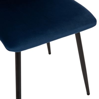 DINING CHAIR LATRELL HM8587.08 BLUE VELVET & BLACK METAL LEGS 43x54x88Hcm.