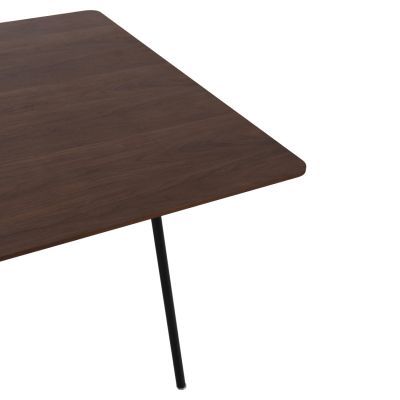 DINING TABLE SQUARE TRENK HM9614.02 MDF WITH OAK VENEER IN WALNUT-BLACK METAL LEGS 120x120x75Hcm.