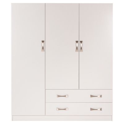 WARDROBE 3-LEAF CARLY HM384.05 WITH 2 DRAWERS IN WHITE COLOR 150X55Χ180Hcm.