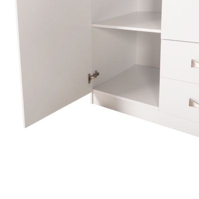 WARDROBE 3-LEAF CARLY HM384.05 WITH 2 DRAWERS IN WHITE COLOR 150X55Χ180Hcm.