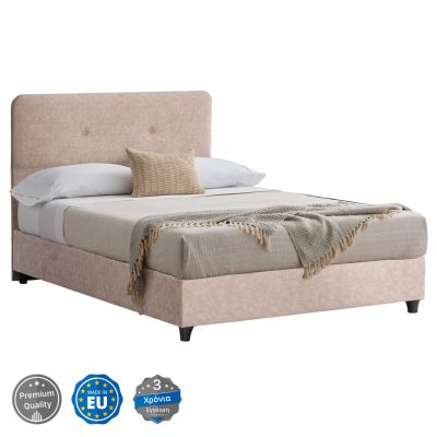 Bed HM648.22 DOLORES, beige NUBUCK-type fabric, 120x200