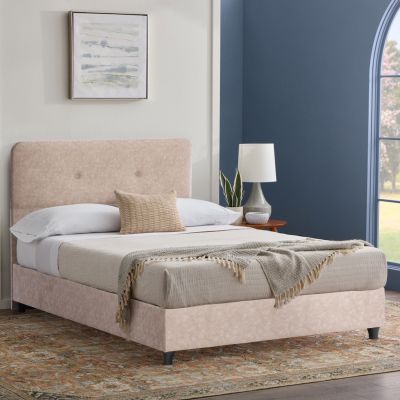 Bed HM648.22 DOLORES, beige NUBUCK-type fabric, 120x200