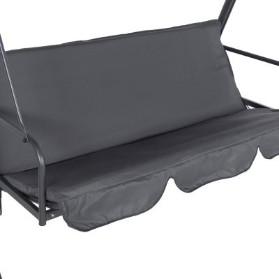 PORCH SWINGER-BED 3-SEATER WITH SUNSHIELD LIKID HM5980.01 METAL FRAME&FABRIC IN GREY 200x120x164Hcm.