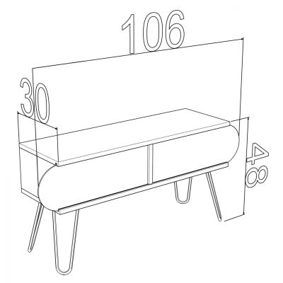 МЕБЕЛИ ЗА ТВ МЕЛАМИН HM188.02 WHITE WHITE 106x30x48Y см.