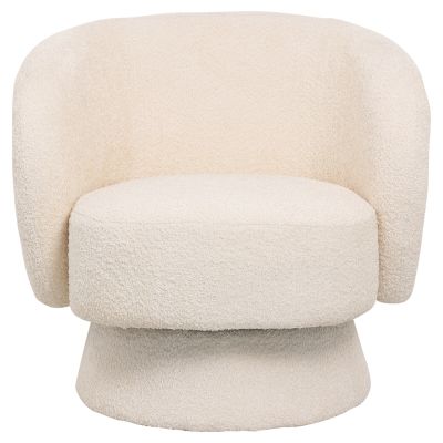 ARMCHAIR SWIVEL KARLEN HM9592.06 ECRU BOUCLE FABRIC 78x81x77Hcm.