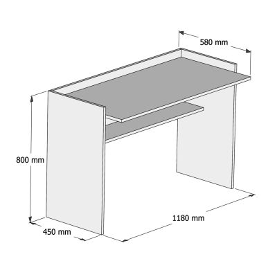 БЮРО МЕЛАМИНОВО СОНОМА БЯЛО 118x58x80Hcm.HM9227.12