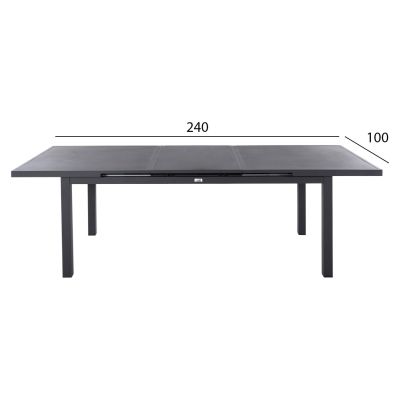 DINING ALUMINUM TABLE KRINTER HM6062.03 ANTHRACITE- EXPANDABLE 240/180Χ100Χ77Hcm