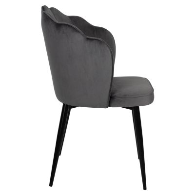 CHAIR AVIE HM8737.01 METALLIC FRAME AND GREY VELVET 48x48x85Hcm.