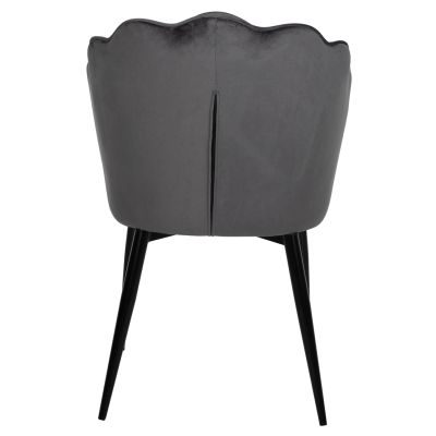 CHAIR AVIE HM8737.01 METALLIC FRAME AND GREY VELVET 48x48x85Hcm.