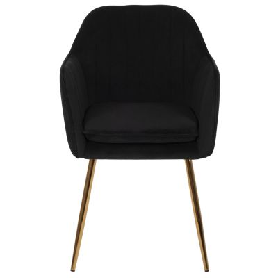 ARMCHAIR SAWYER HM8523.04 BLACK VELVET AND GOLDEN LEGS 55Χ60Χ83Hcm.