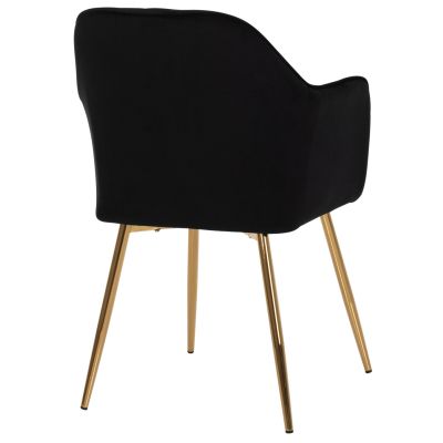 ARMCHAIR SAWYER HM8523.04 BLACK VELVET AND GOLDEN LEGS 55Χ60Χ83Hcm.