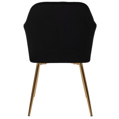 ARMCHAIR SAWYER HM8523.04 BLACK VELVET AND GOLDEN LEGS 55Χ60Χ83Hcm.