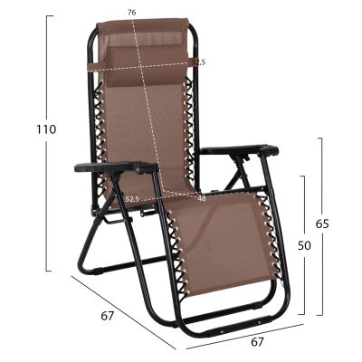 ARMCHAIR RELAX COMPANION HM5095.14 CHAMPAGNE COLORED TEXTILENE-BLACK METAL 67x145x110Hcm.