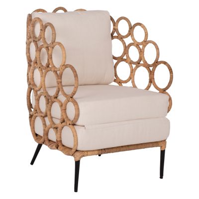 ΑRMCHAIR RINGER FB99341 RATTAN-METAL NATURAL COLOR 65x69x86H cm.