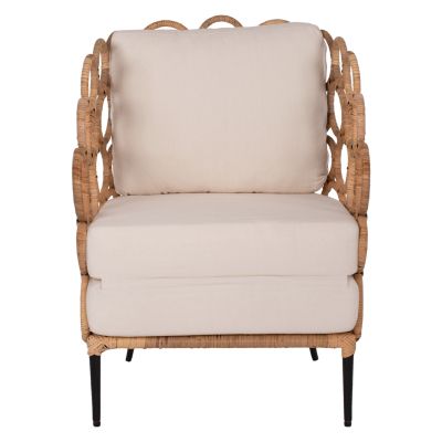 ΑRMCHAIR RINGER FB99341 RATTAN-METAL NATURAL COLOR 65x69x86H cm.