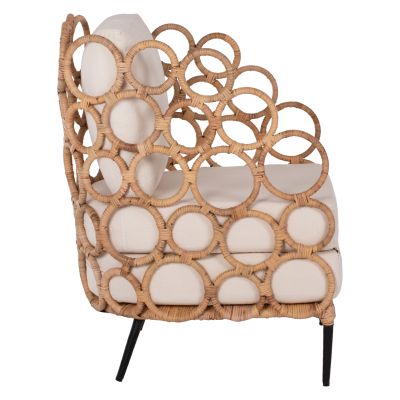 ΑRMCHAIR RINGER FB99341 RATTAN-METAL NATURAL COLOR 65x69x86H cm.