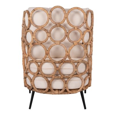 ΑRMCHAIR RINGER FB99341 RATTAN-METAL NATURAL COLOR 65x69x86H cm.