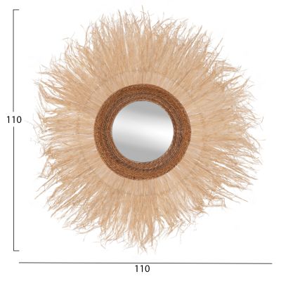 WALL MIRROR ROUND SISAL FIBER FRAME IN NATURAL COLOR 110x4x110Hcm.HM7744