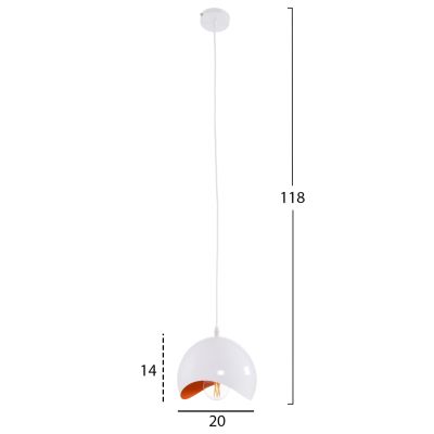 ПАНЕЛЕН ЛАМПА HM4165.02 МЕТАЛНА СФЕРА-БЯЛО И ОРАНЖЕВО Φ20x118Hcm.