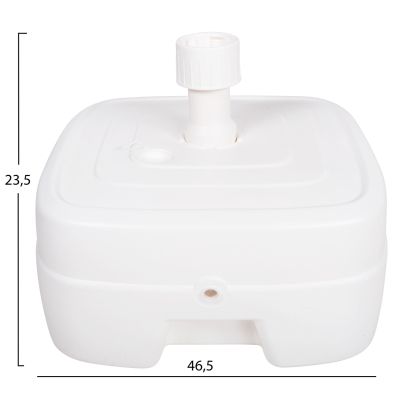 PLASTIC UMBRELLA BASE WITH WHEEL SOLBAS HM6113.01 WHITE COLOR-FOR POLE 33/50mm 46,5x23,5Hcm.