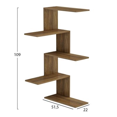 WALL SHELVES RORY HM8931.12 MELAMINE IN NATURAL 22x51,5x109Hcm.