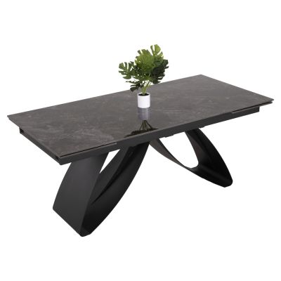 DINING TABLE TEGATT HM9850.02 CERAMIC TOP EXTENDABLE-BLACK 180-260x90x77Hcm.