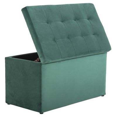 STOOL-CHEST PUNK HM279.13 CYPRESS GREEN VELVET 90x50x52H cm.