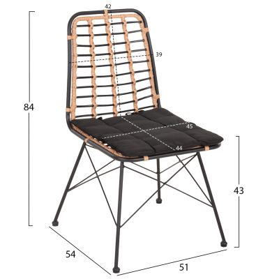 МЕТАЛЕН ТРАПЕЗЕН СТОЛ ALLEGRA HM5691.11 ПЛИТ В БЕЖОВО-ЧЕРНО 51x54x84Hсм.